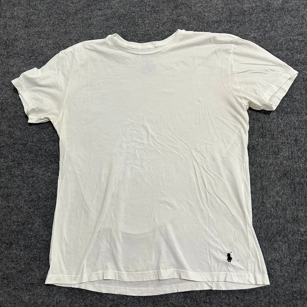 Polo Ralph Lauren T-Shirt Mens XL White Slim Fit Cotton Short Sleeve Pony Logo